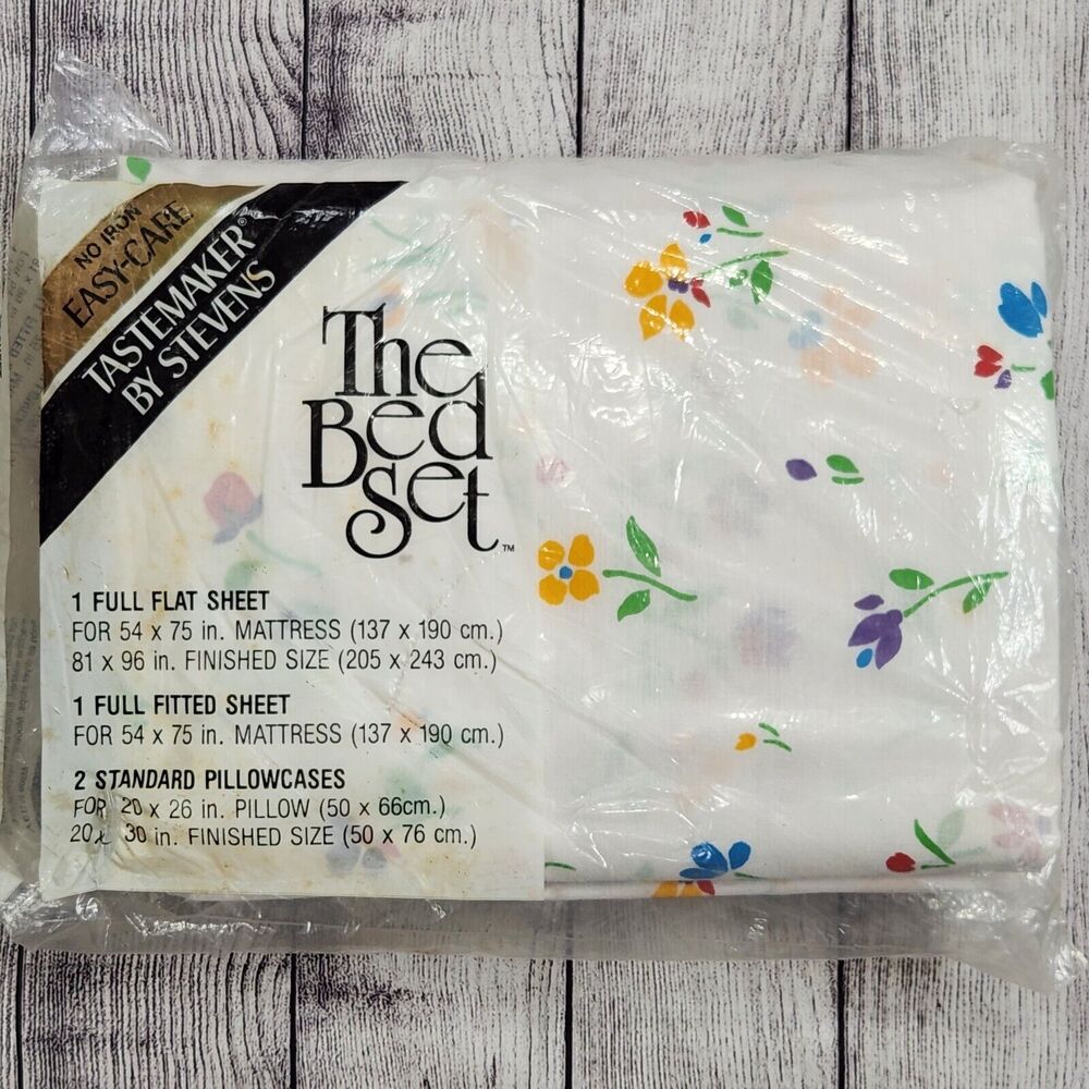 Tastemaker By Stevens The Bed Set Sheets Spring Serenade Floral FULL Easy Care